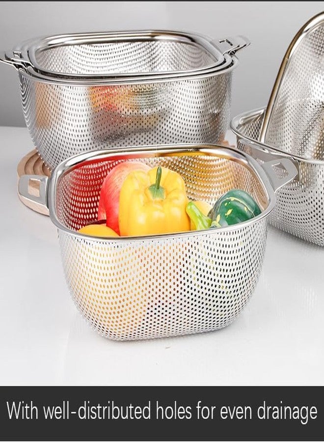 Fennec Mart 20cm Premium Stainless Steel Colander Handle Strainer for Washing Grains, Fruits, Veggies, and Pasta in The Kitchen - Image 5